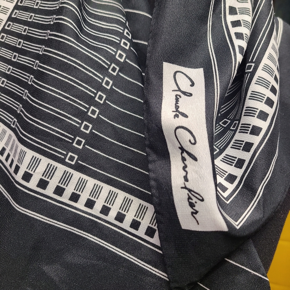 Claude Chevalier Silky Pattern Scarf - Picture 5 of 5